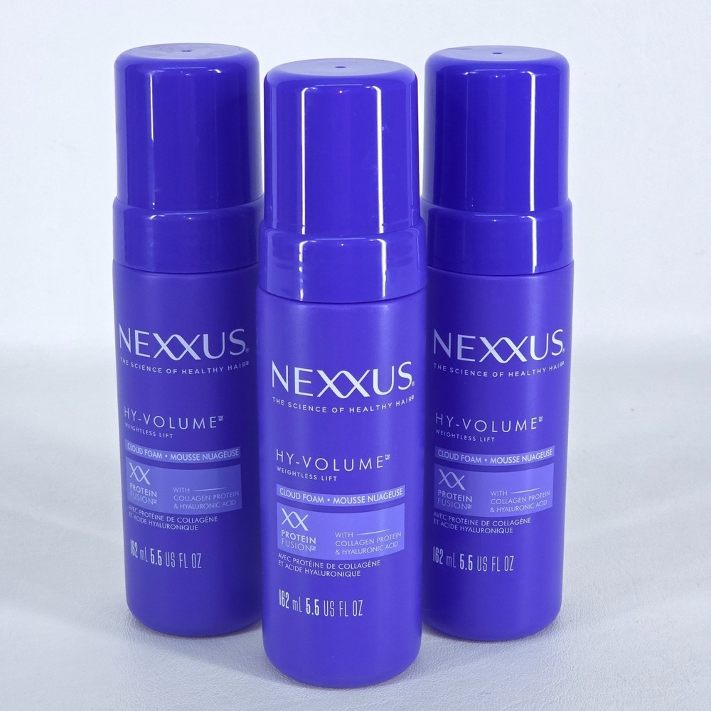 3‎ pk Nexxus Hy-Volume Cloud Hair Foam Mousse 5.5 oz Weightless Lift Deadstock